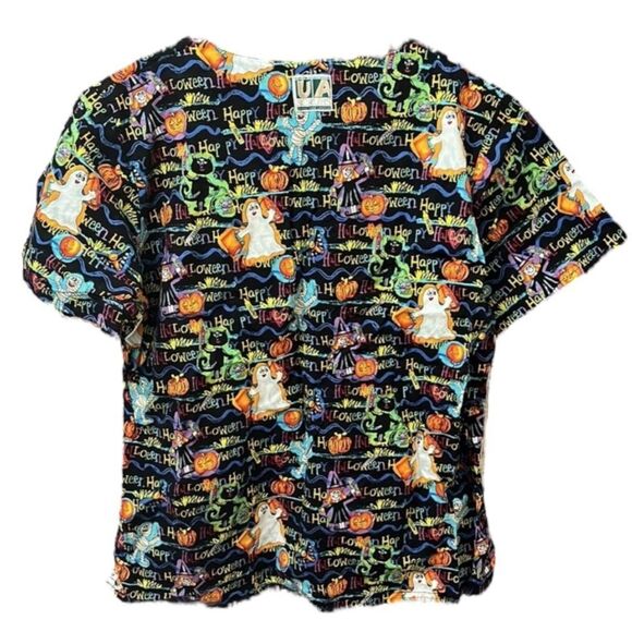 Uniform Advantage Happy Halloween Scrub Top - Picture 3 of 4